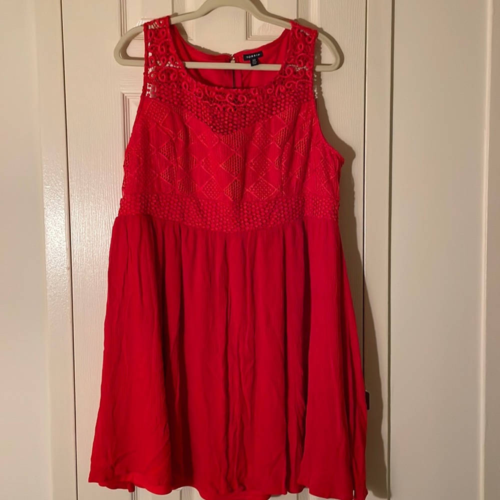 Torrid Red-Orange Sleeveless Dress Size 22